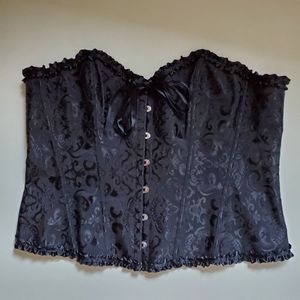 Top Melon Black Brocade Corset Bustier